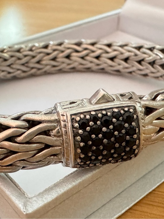 John Hardy Jewelry - John Hardy Icon Bracelet, Sterling Silver, Black Sapphire gemstones 12.5MM